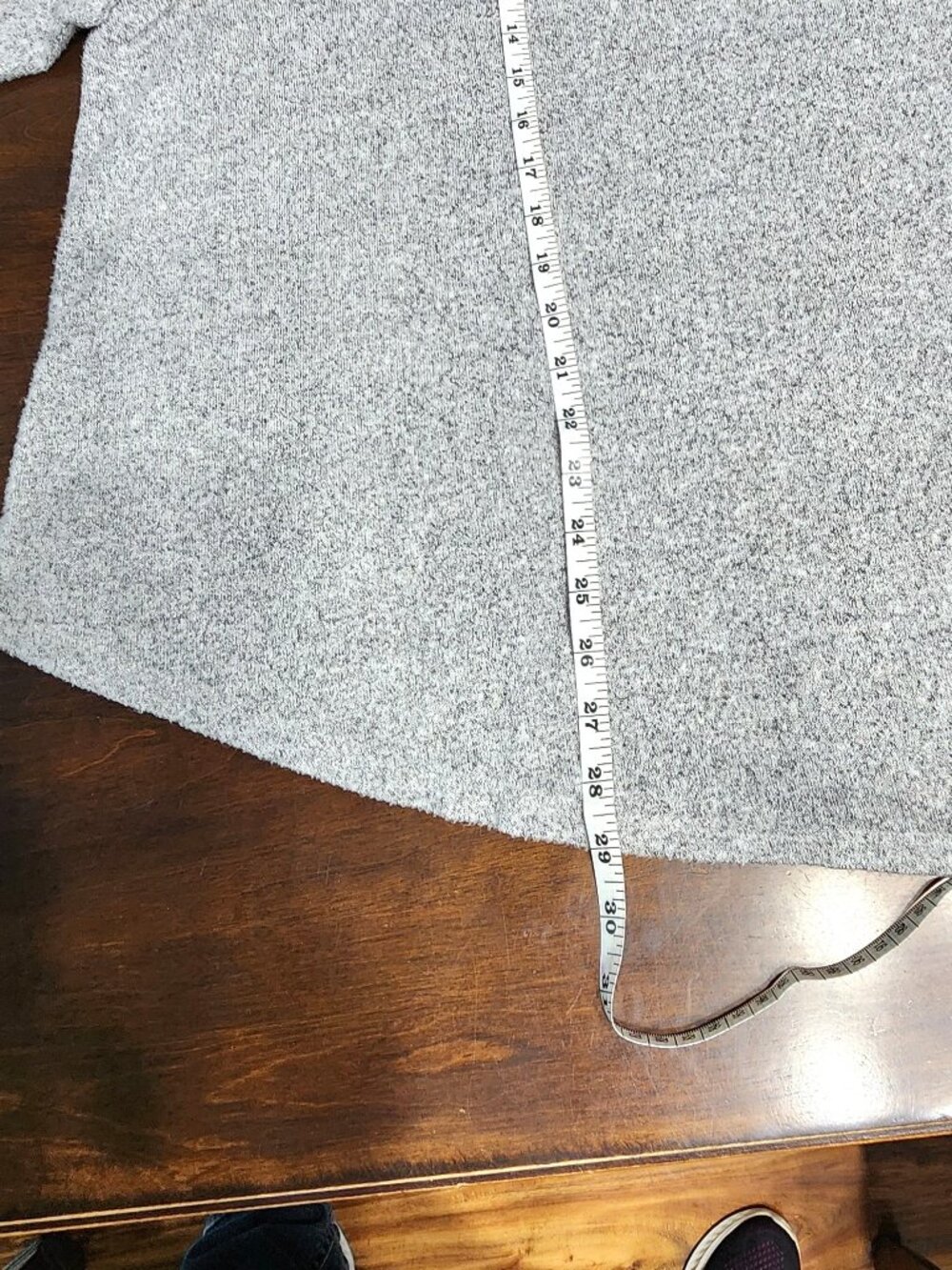 Bobeau Women’s Plus Size 3X Gray Marled Lace-Up 3/4 Sleeve - Picture 10 of 13